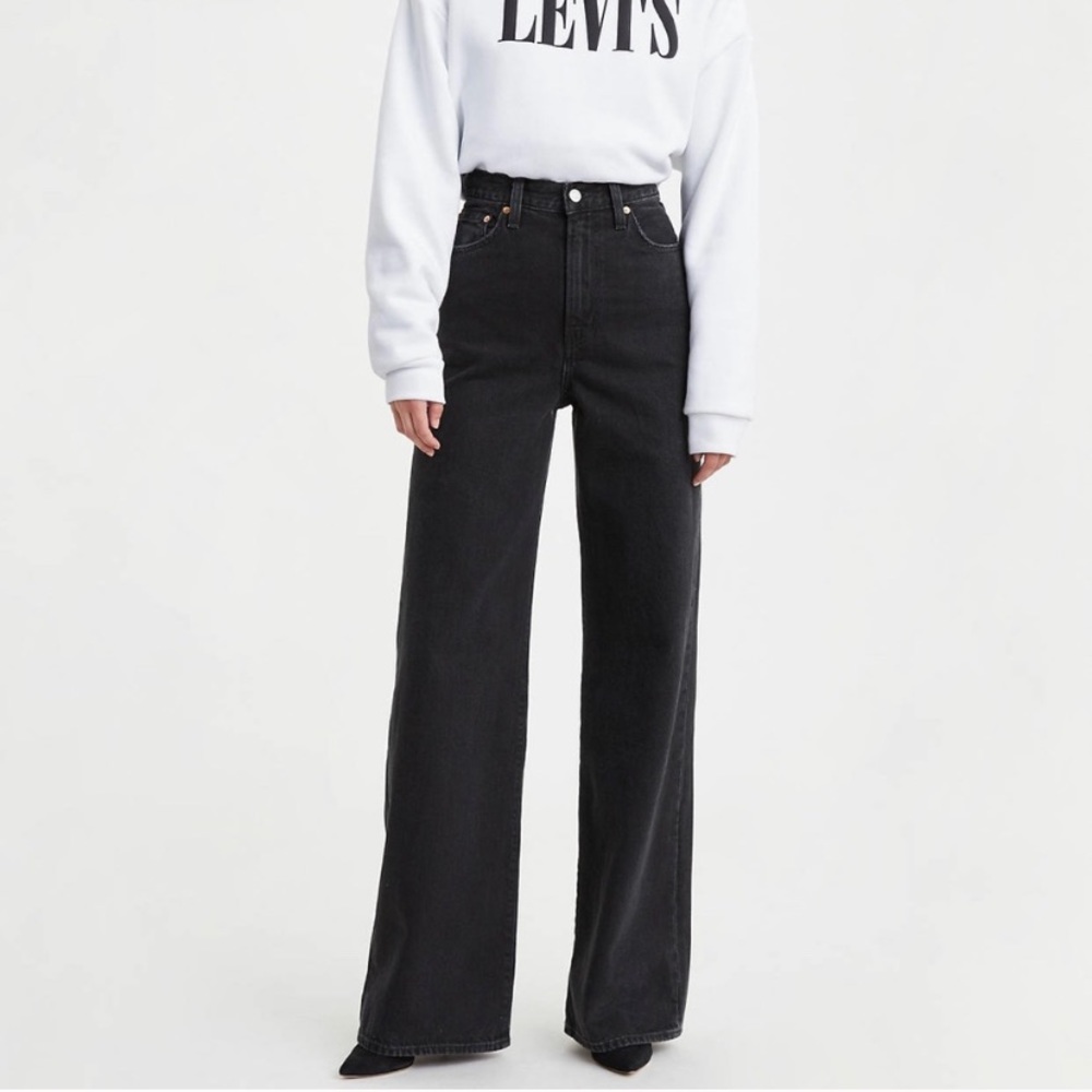 Levi’s Ribcage Wide Leg Jeans Black Size 23